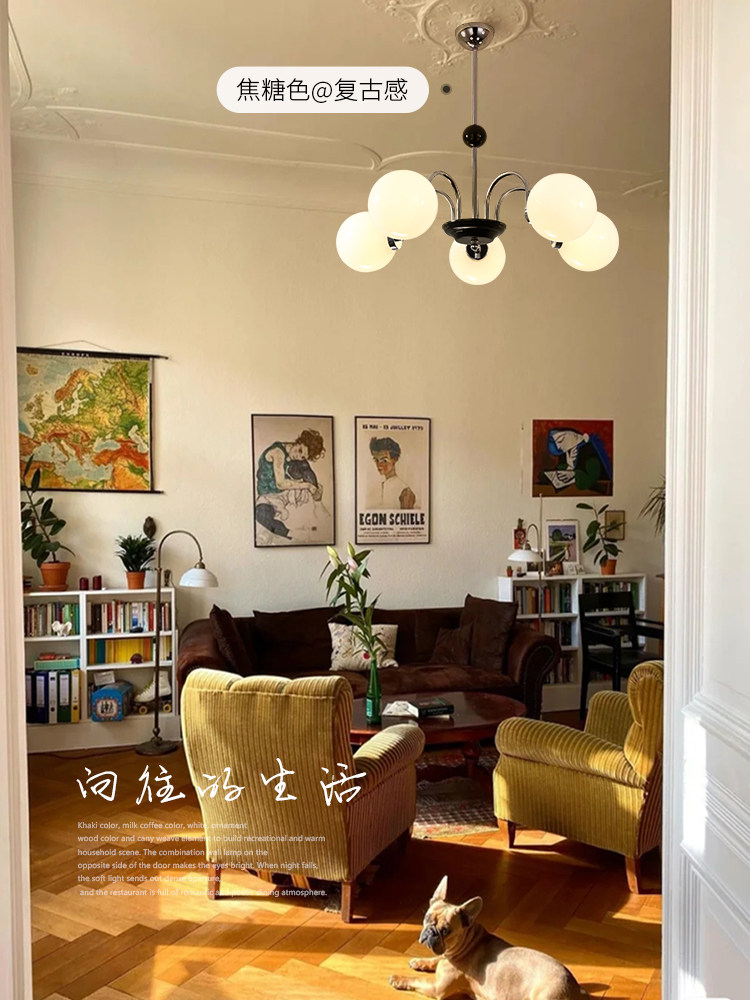 法式中古客厅吊灯复古设计师2022年新款侘寂风主灯网红卧室主卧灯_虎窝淘