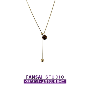 饰配饰 轻奢高级感项链装 设计感美拉德虎眼石长款 毛衣链女2025新款