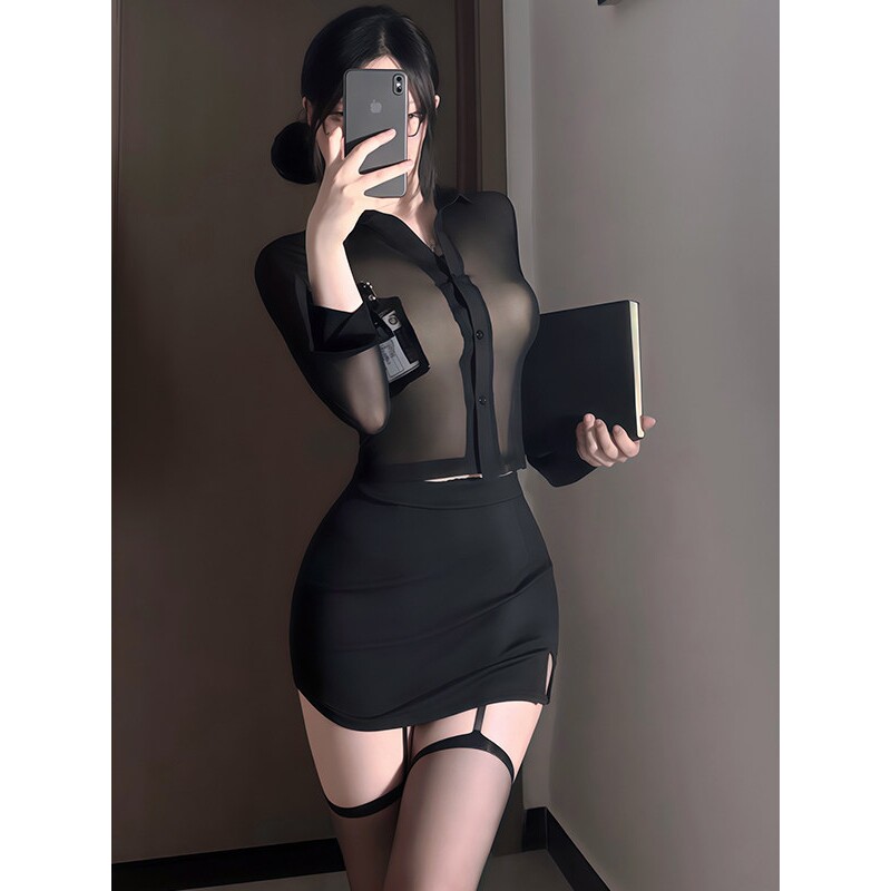 性感床上内衣女秘书制服性感诱惑肚兜