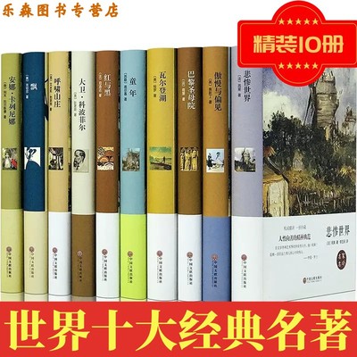 世界十大经典文学名著全10册悲惨世界 飘 红与黑傲慢与偏见童年瓦尔登湖大卫呼啸山庄巴黎圣母院安娜卡列尼娜中学生名著