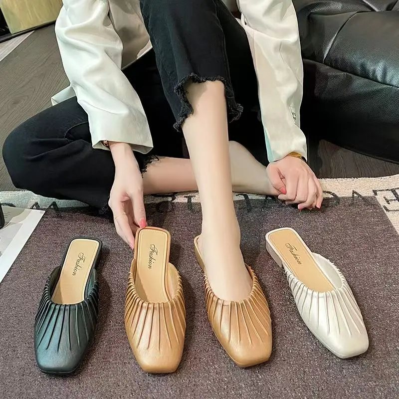 懒人包头半拖鞋女四季外穿百搭时
