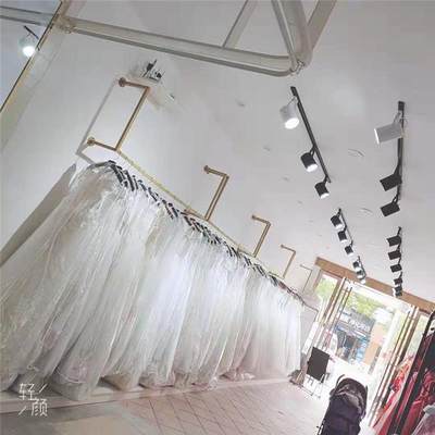 婚纱店展装示JRI架色简约壁挂服店上陈墙侧挂礼服架旗金袍影楼列