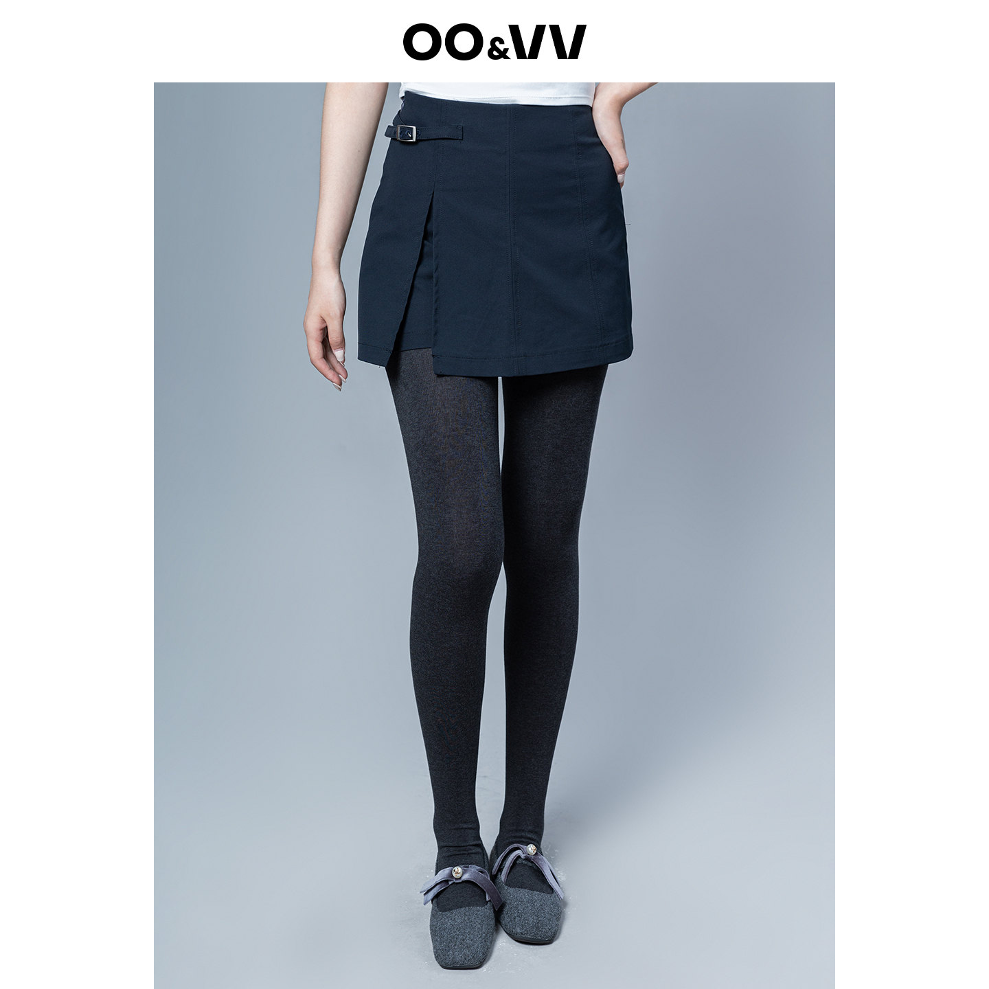 oo&vv高个子打底裤女秋冬外穿光腿神器加长款加厚黑色弹力连袜裤