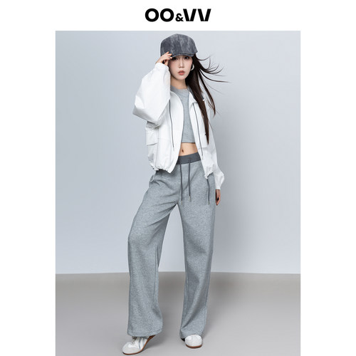 oo&vv小个子简约短外套女2026秋撞色拼接假两件夹克休闲潮流外套