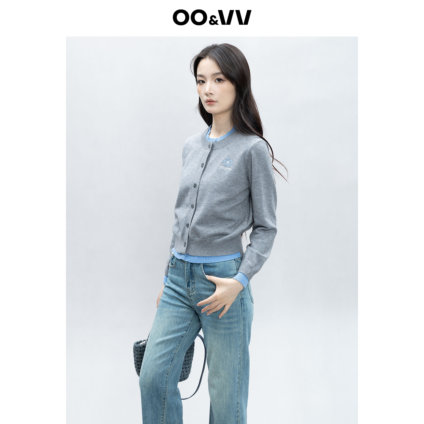 内搭外穿  单排扣    拼接撞色