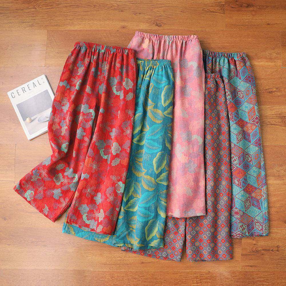 新款纯棉双层纱女士睡裤色织提花家居裤宽松柔软阔腿休闲长裤,女士内衣/男士内衣/家居服,睡裤/家居裤,淘宝优惠券,粉丝福利购,淘宝优惠卷