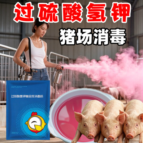 猪场消毒过硫酸氢钾猪圈猪舍消毒养殖场消毒专用带猪消毒