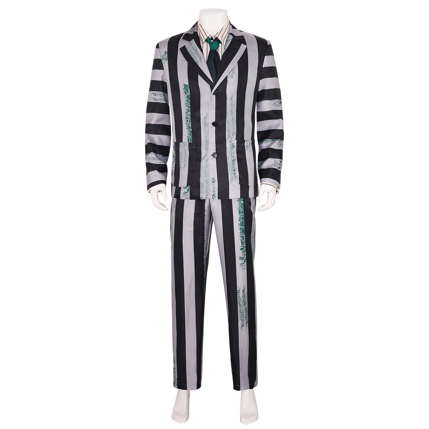 甲壳虫汁cosplay服装黑白条纹西装百老汇beetlejuice阴间大法师