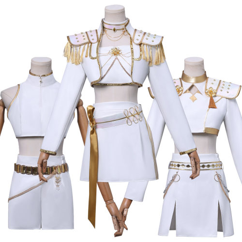 K-POP猎魔女团打歌服鲁米白皮款cos米拉白皮款佐伊白皮款cosplay
