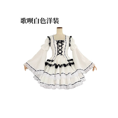 守护甜心cos服月咏歌呗cosplay服装白色洋装lolita连衣裙动漫C服