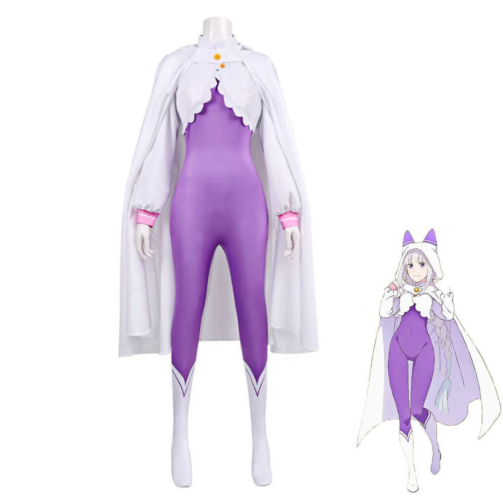 从零开始的异世界生活艾米莉娅cos服紧身连体衣斗篷二次元演出服