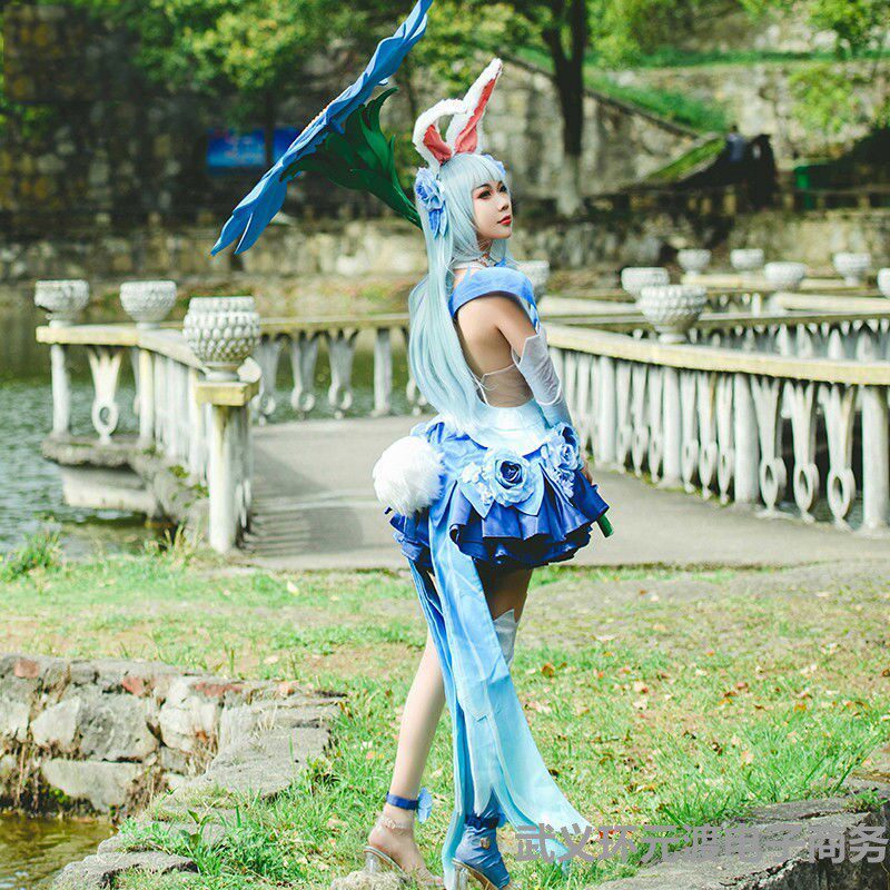 荣耀cos服动漫公孙离花间舞cosplay衣服假发全套装兔女郎古风