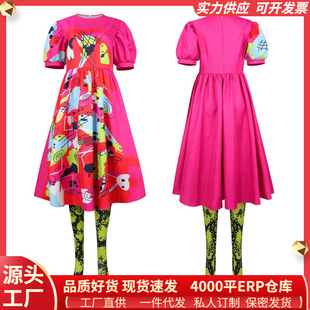 现货真人版美国电影新款芭比粉连衣裙舞会服cosplay服装