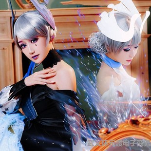 现货荣耀cos服小乔黑白天鹅之梦cosplay衣服女全套装动漫假发