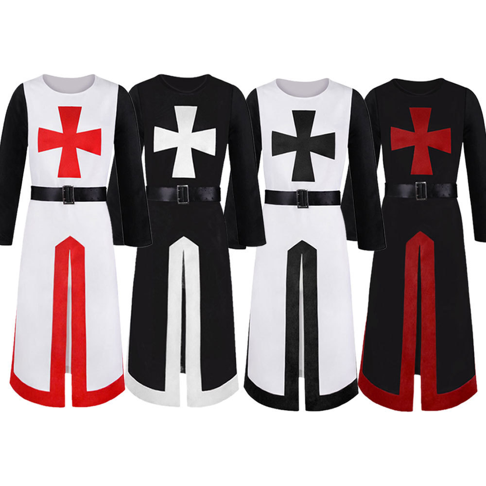 欧洲中世纪cosplay服装圣殿骑士团服万圣节舞会演出cos服现货
