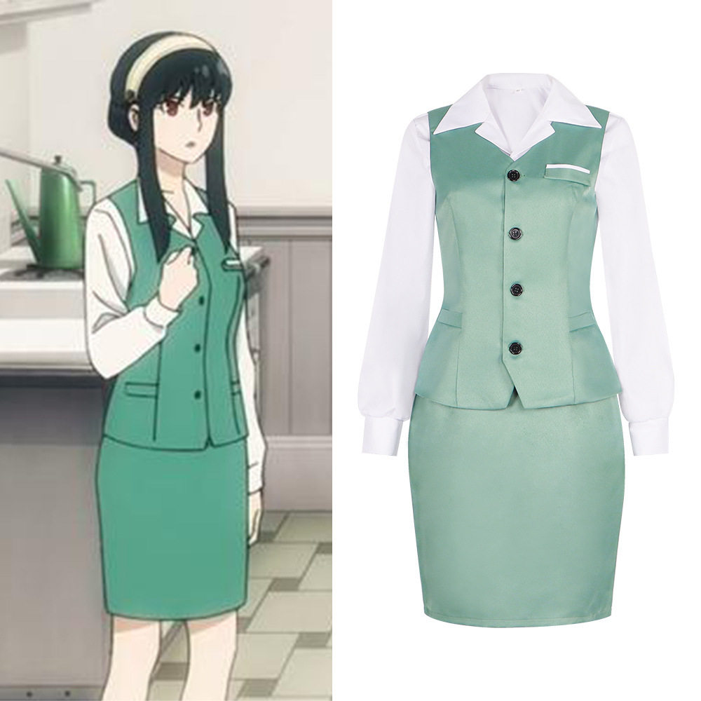 IY绿色工作服cosplay服装动漫套装PY×FAS间谍过家家约尔cos服ML
