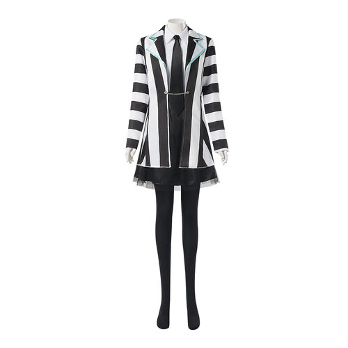 阴间大法师2BeetleJuice甲壳虫汁cosplay万圣节服装舞台演出服女