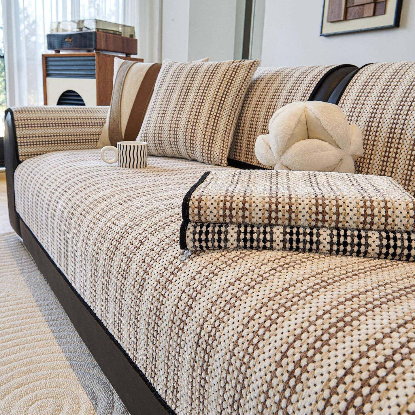 加厚雪尼尔面料耐磨防猫抓沙垫简约风格四季通用防滑坐垫子沙发套,居家布艺,沙发套,淘宝优惠券,粉丝福利购,淘宝优惠卷