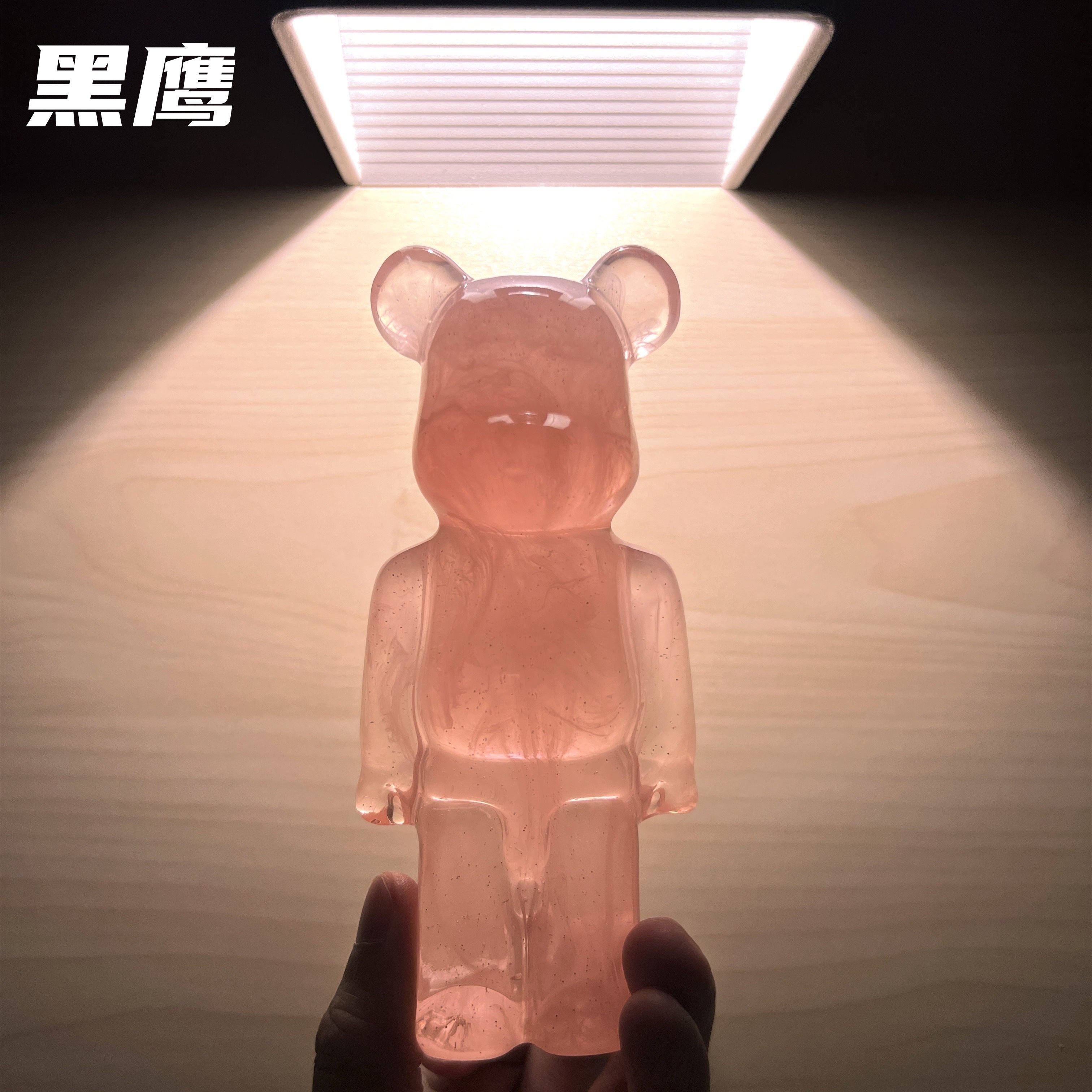 进口透明树脂暴力熊小摆件网红高颜值ins潮玩公仔手办高档装饰品