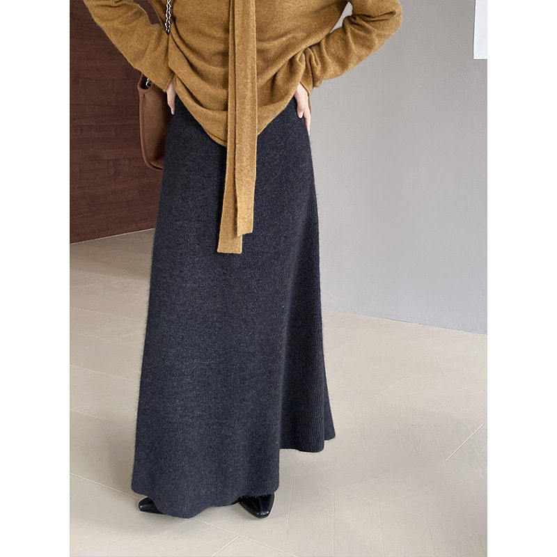 黑标系列 温柔优雅曲线美半身裙女秋冬高腰显瘦A字裙子