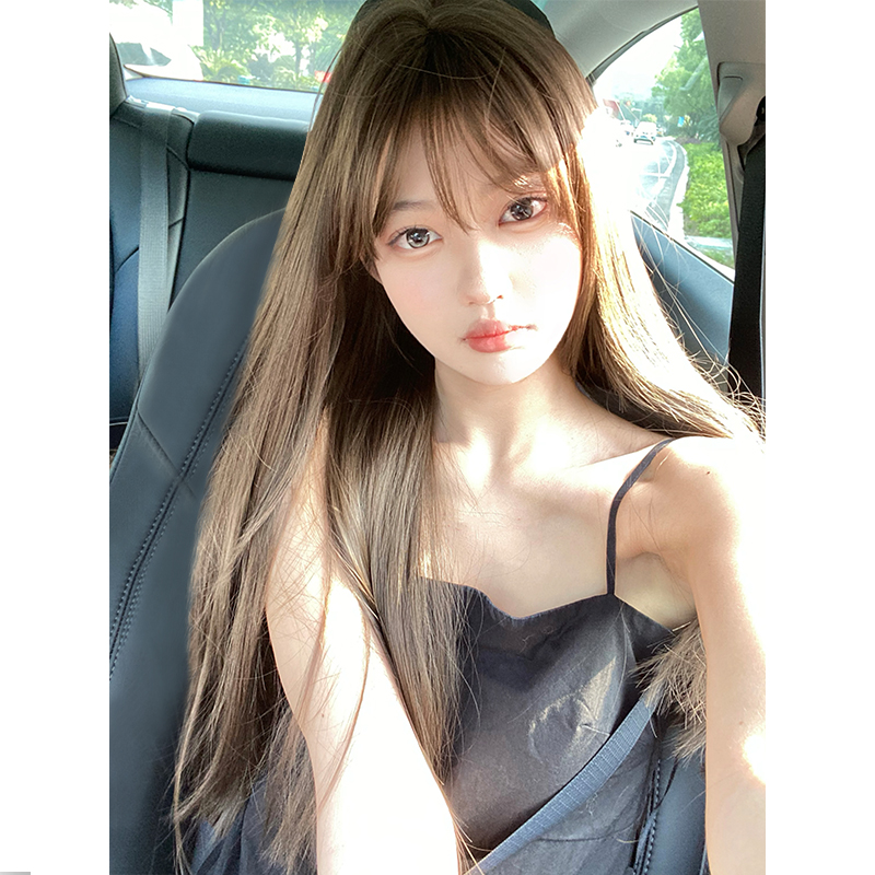 女长假发束朵自然齐刘海高温丝