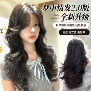 中分慵懒感长卷发自然日常Lolita全头套 束朵假发女款 梦中情发
