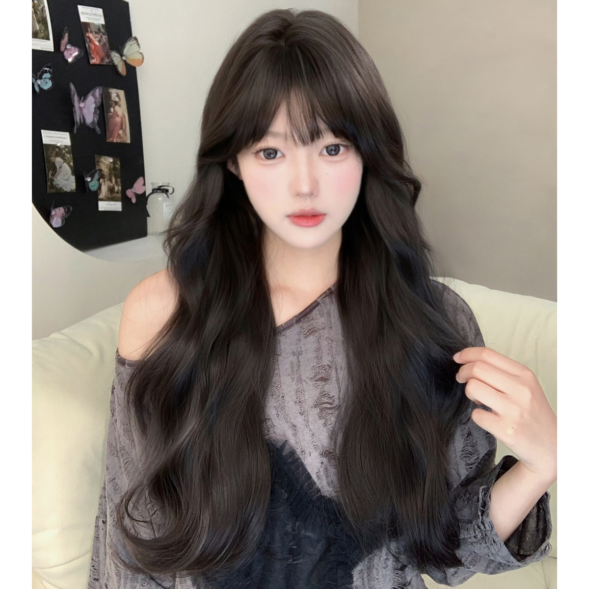 波浪卷时尚气质lolita网红同款假发全头套