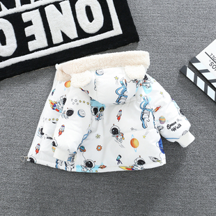 男童棉衣冬装加绒儿童冬款外套2婴儿棉袄1岁宝宝棉服冬季加厚外出
