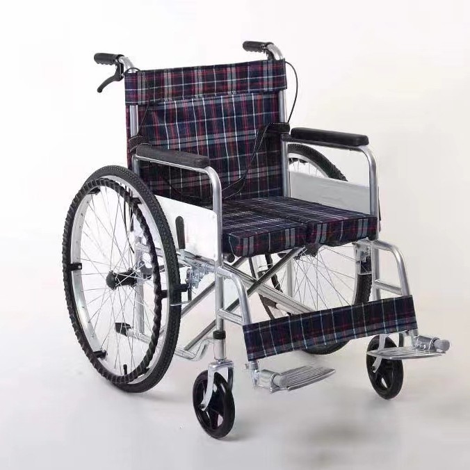 手动轮椅加厚钢管轻便折叠