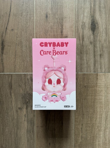 POPMART泡泡玛特CRYBABY哭娃Care Bears系列毛绒玻璃吸管杯周边