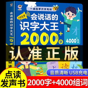 会说话 识字大王2000字手指点读发声书幼儿园宝宝儿童趣味识字书