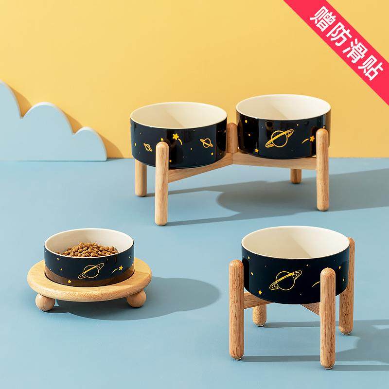 陶瓷高脚狗碗猫粮碗双碗架保护颈椎狗食盆狗粮碗猫咪饮水碗宠物碗,宠物/宠物食品及用品,猫狗碗/慢食碗,淘宝优惠券,粉丝福利购,淘宝优惠卷