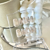 芭蕾少女 温Baby 山茶花仙气美甲珍珠蝴蝶温柔冰透裸色穿戴甲