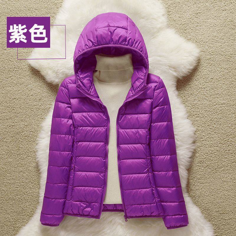 秋冬保暖轻便羽绒服女短款韩版大码轻薄反季清仓修身显瘦连帽特价