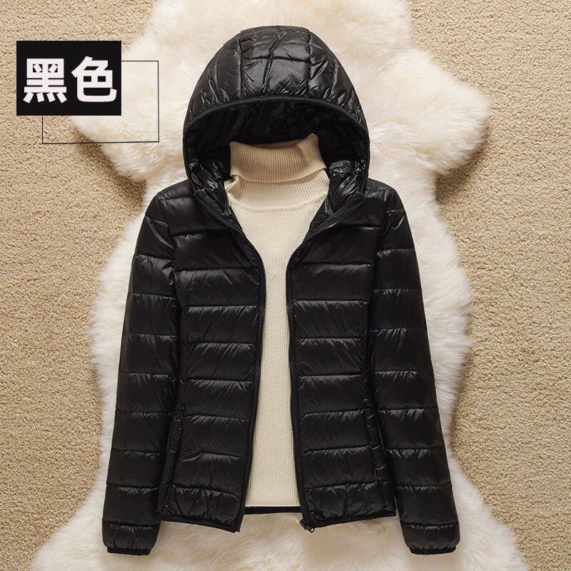 轻薄秋冬保暖轻便羽绒服女短款韩版大码反季清仓修身显瘦连帽特价