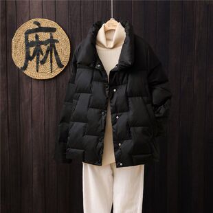 保暖新款超轻薄秋冬羽绒服女士短款时尚大码宽松小个子面包服外套