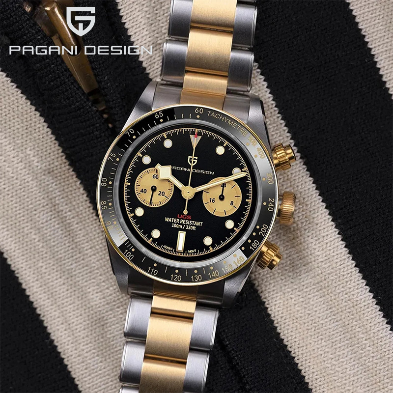 夜光男士伯佳尼熊猫面运动手表