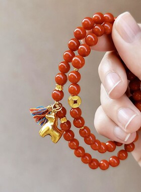 2026新品马上有钱天然南红玛瑙手