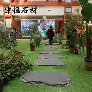 青石板踏步石板不规则汀步园林庭院户外铺路石板花园草坪垫脚石头