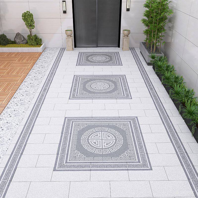 中式庭院拼花砖地铺石瓷砖1.6米石英砖别墅入户院子户外花园地砖