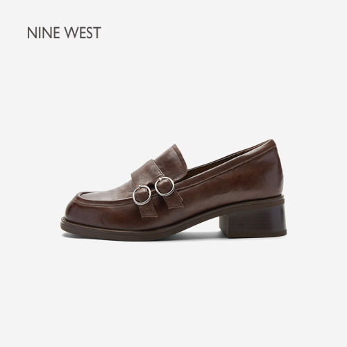 NineWest/玖熙复古双扣乐福鞋女