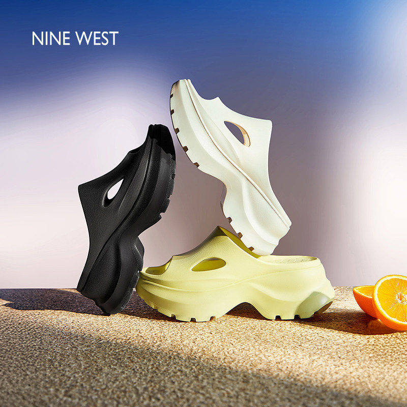 NineWest/玖熙厚底拖鞋女外穿图片