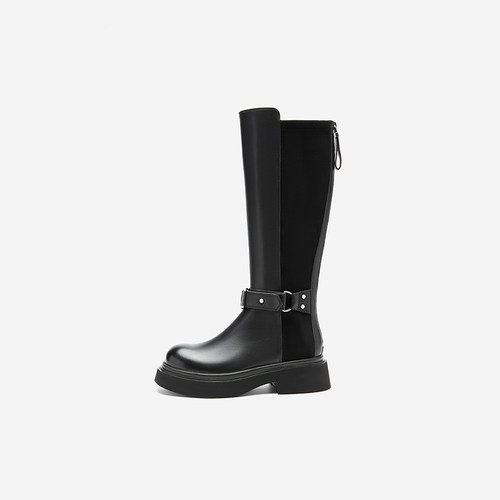 NineWest/玖熙马丁靴女圆头加绒