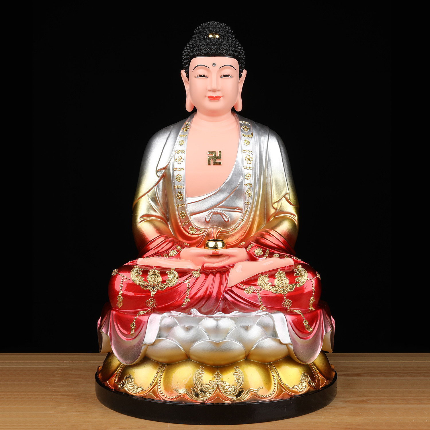 三宝佛佛像释迦牟尼佛如来佛祖药师佛阿弥陀佛家用佛堂供奉摆件世