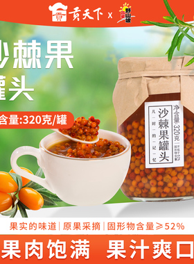 山西特产吕梁野山坡沙棘果罐头320gx3瓶装饮料水果罐头鲜果制作