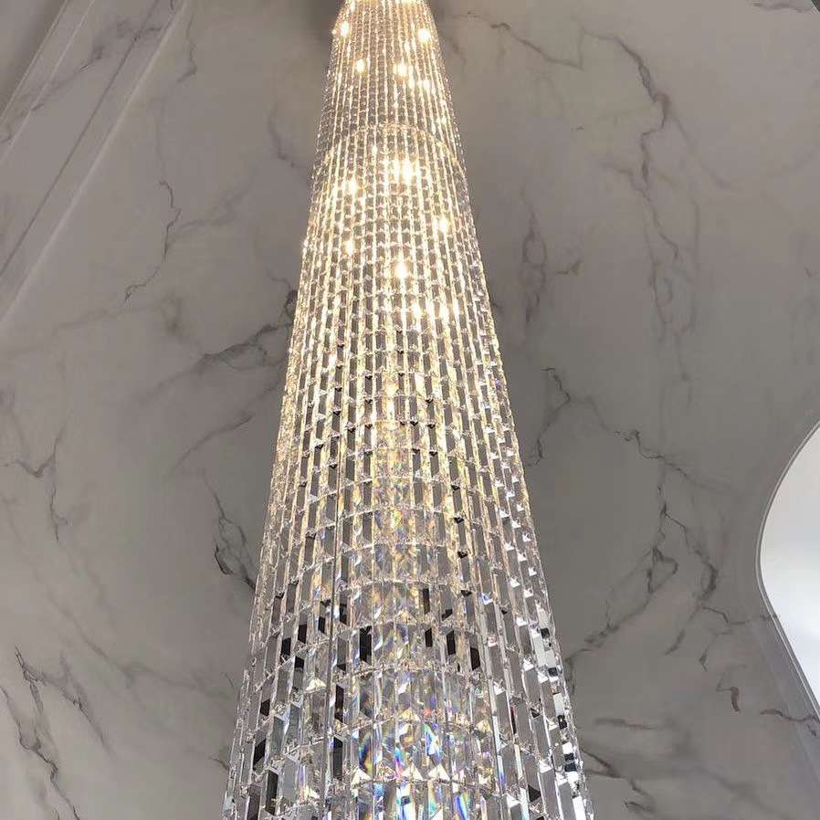 大商场中空多层吊灯售楼部中空旋转水晶吊灯别墅楼梯旋转装饰吊灯