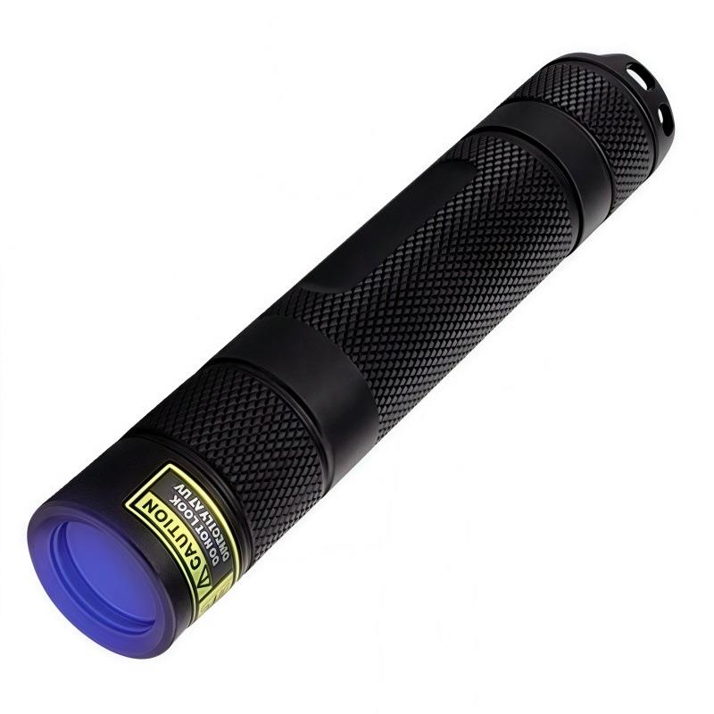 365nm黑镜紫光荧光检测手电筒UV多功能照玉紫外线验钞灯烟酒防