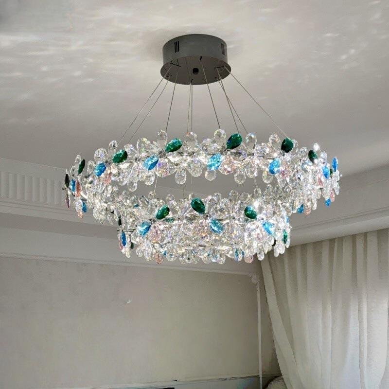 设计师款法式客厅水晶吊灯现代轻奢大气餐厅卧室灯具2024新款