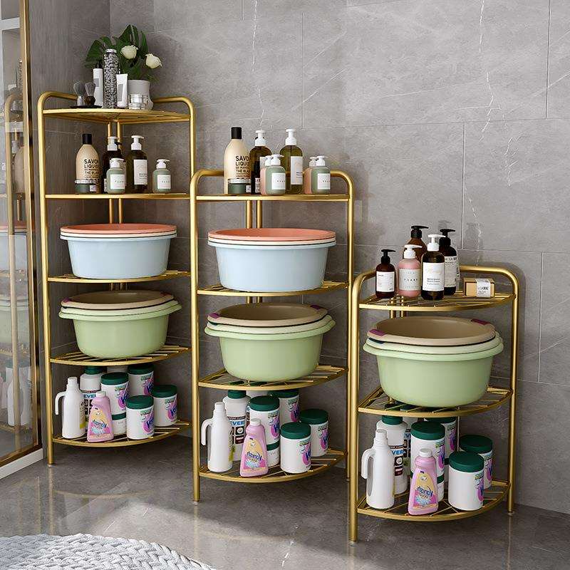卫生间置物架落地式多层厕所多功能收纳神器洗手间浴室三角脸盆架
