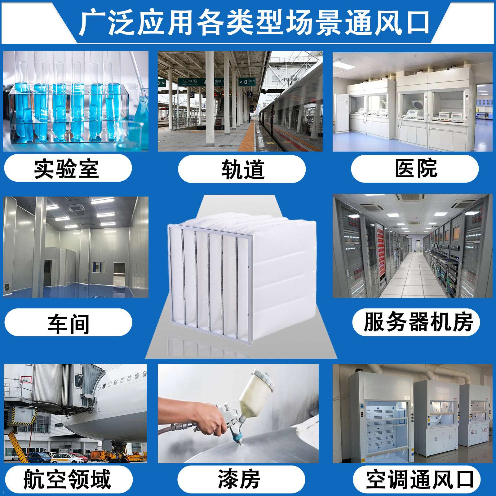 艾瑞厂家直销除尘过滤器 空气过滤袋 高周波袋式过滤框过滤棉滤网